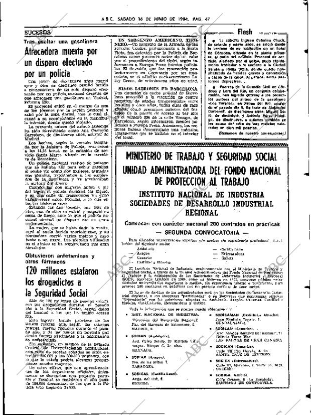 ABC SEVILLA 16-06-1984 página 47
