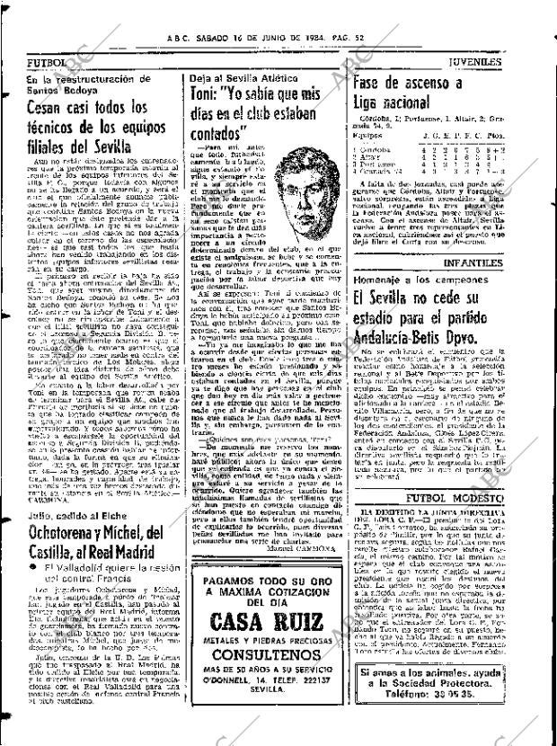 ABC SEVILLA 16-06-1984 página 52