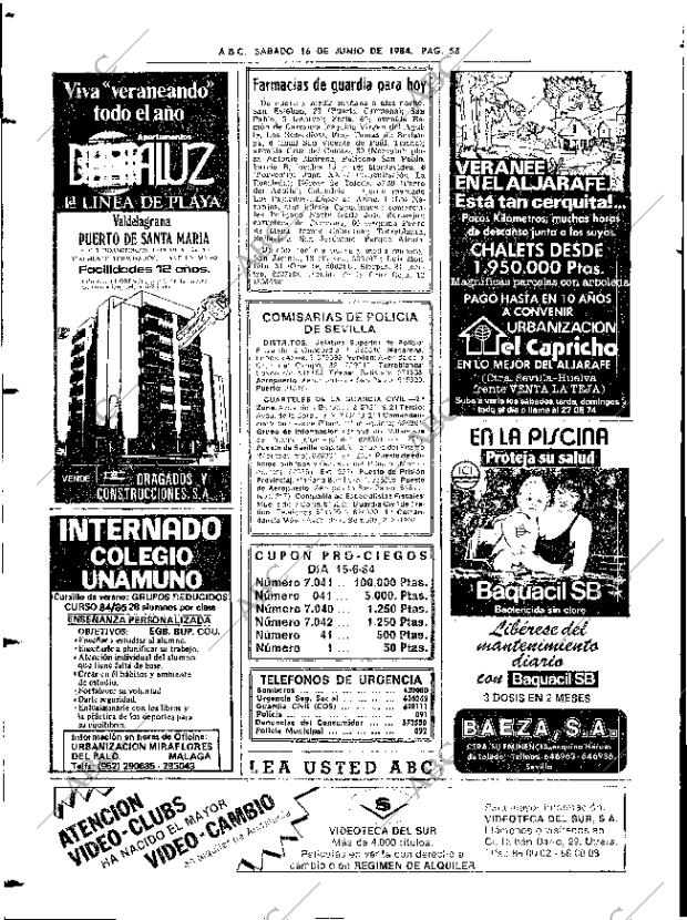 ABC SEVILLA 16-06-1984 página 58