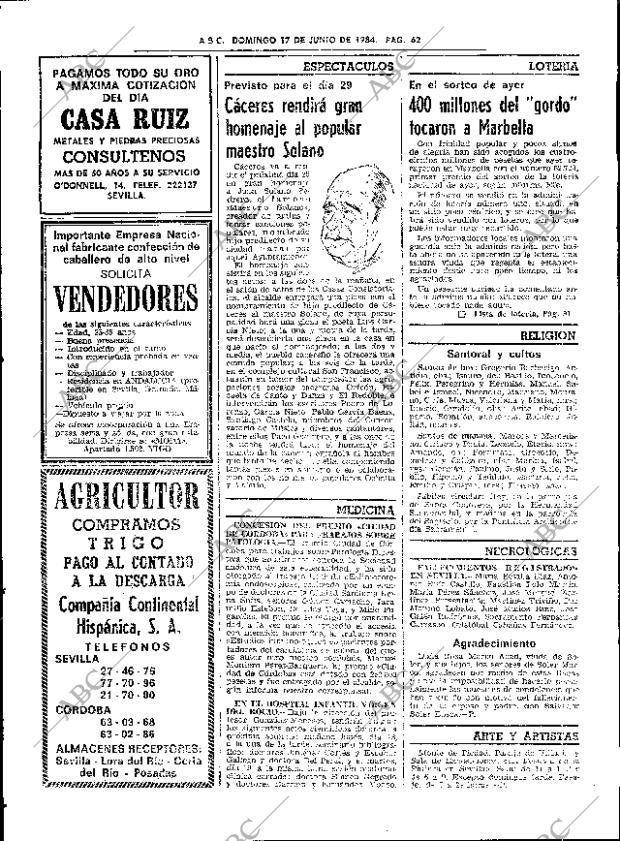 ABC SEVILLA 17-06-1984 página 62