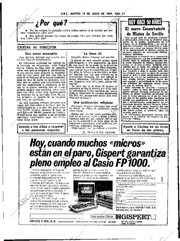 ABC SEVILLA 19-06-1984 página 71