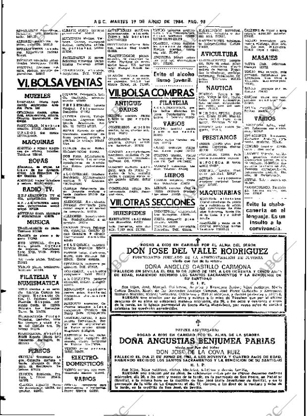 ABC SEVILLA 19-06-1984 página 98