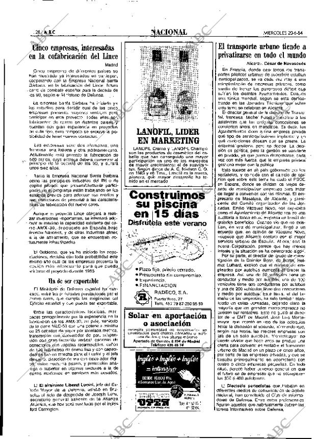 ABC MADRID 20-06-1984 página 28