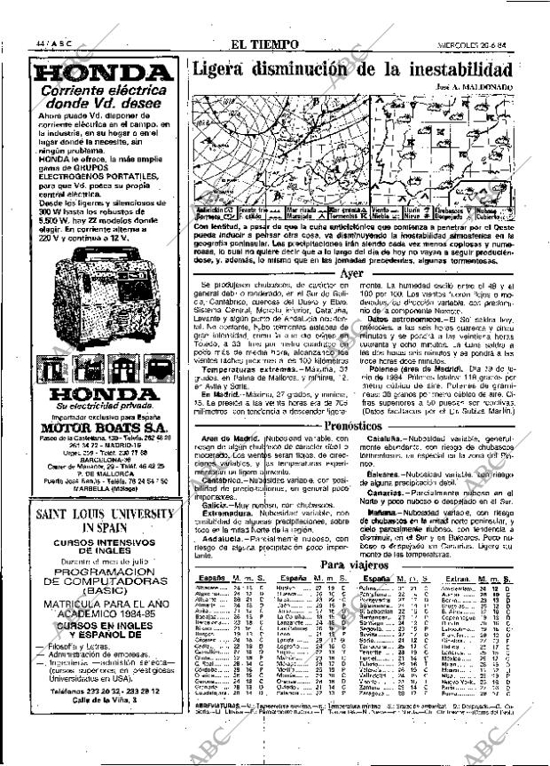 ABC MADRID 20-06-1984 página 44