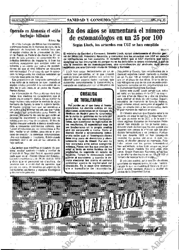 ABC MADRID 20-06-1984 página 45