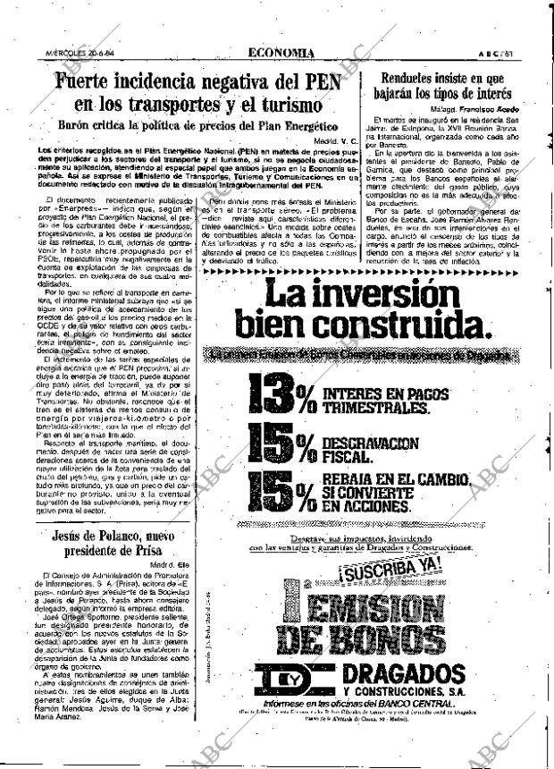 ABC MADRID 20-06-1984 página 61