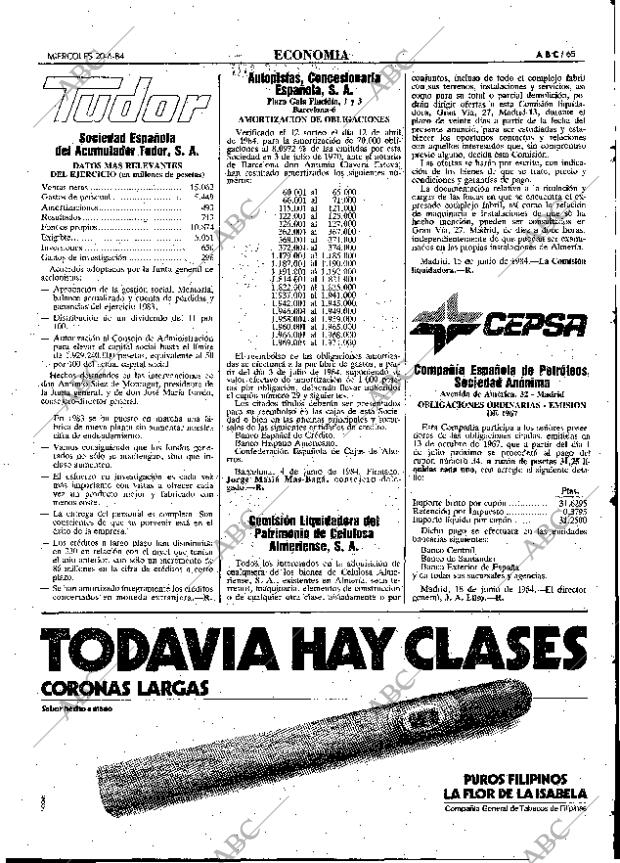 ABC MADRID 20-06-1984 página 65