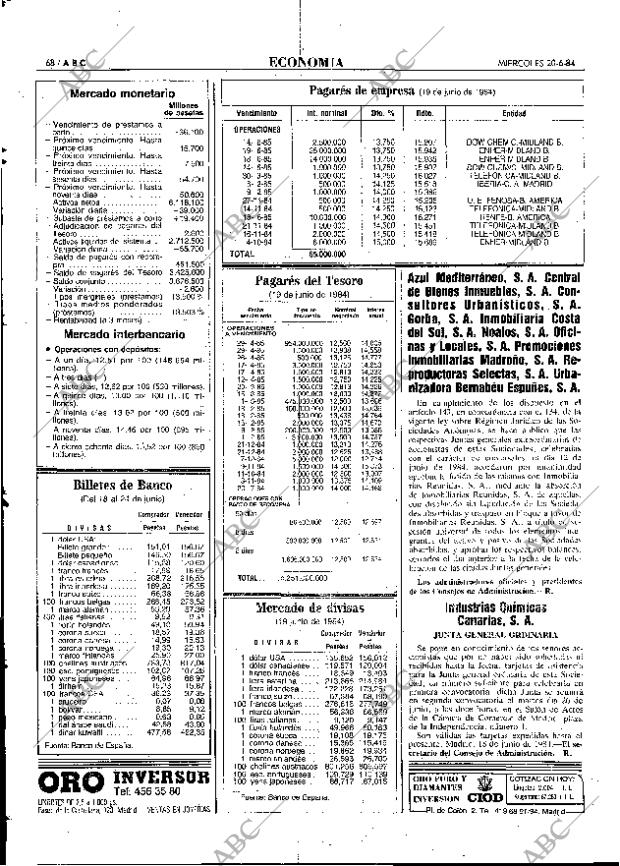 ABC MADRID 20-06-1984 página 68