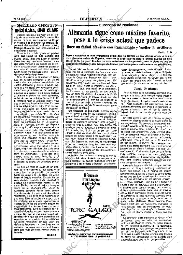 ABC MADRID 20-06-1984 página 72