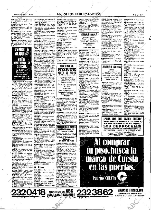 ABC MADRID 20-06-1984 página 89