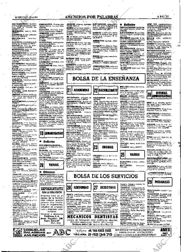 ABC MADRID 20-06-1984 página 93