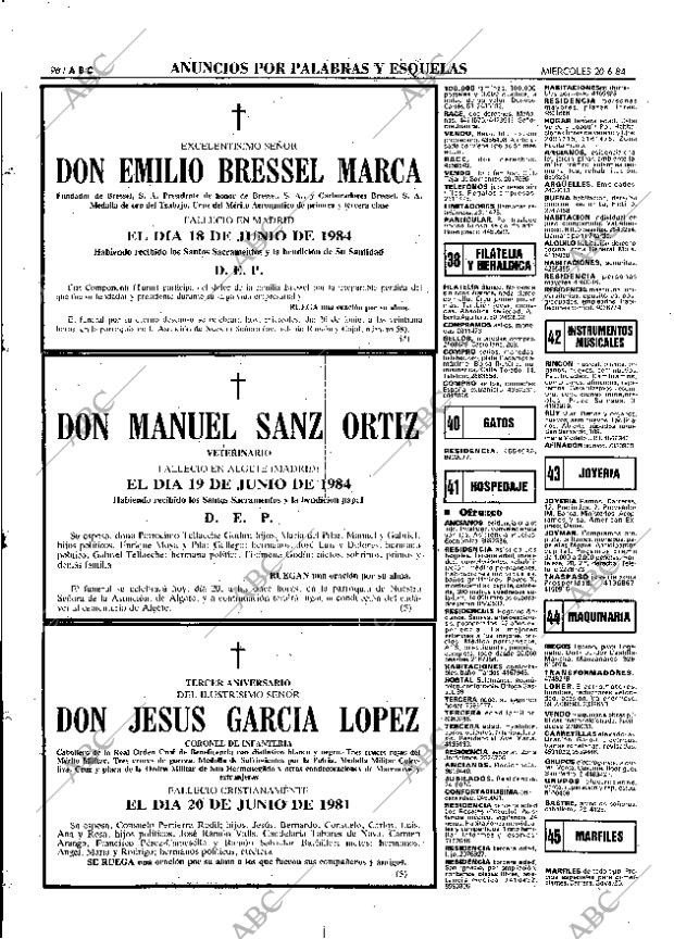 ABC MADRID 20-06-1984 página 96