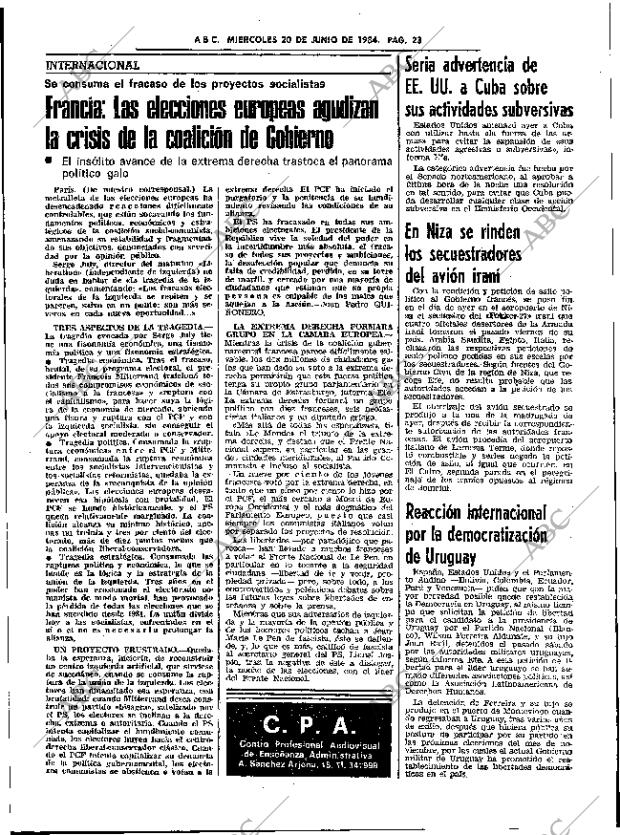 ABC SEVILLA 20-06-1984 página 23