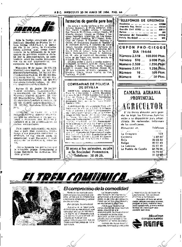 ABC SEVILLA 20-06-1984 página 64