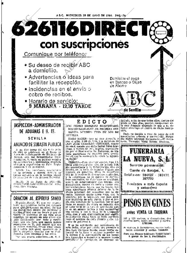 ABC SEVILLA 20-06-1984 página 76