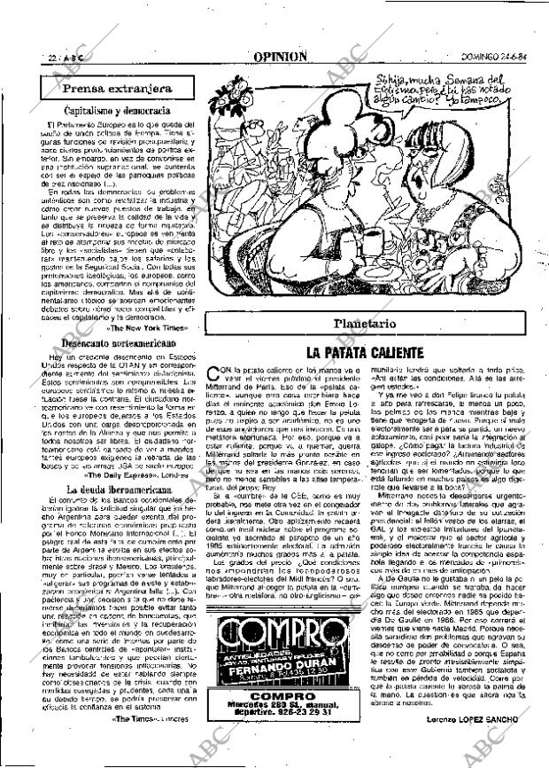 ABC MADRID 24-06-1984 página 22