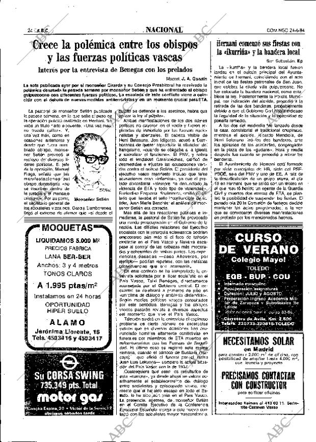 ABC MADRID 24-06-1984 página 24