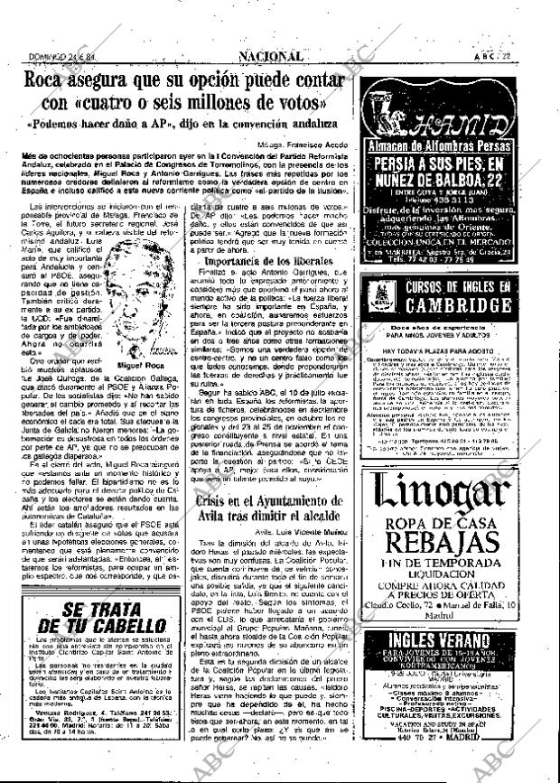 ABC MADRID 24-06-1984 página 27