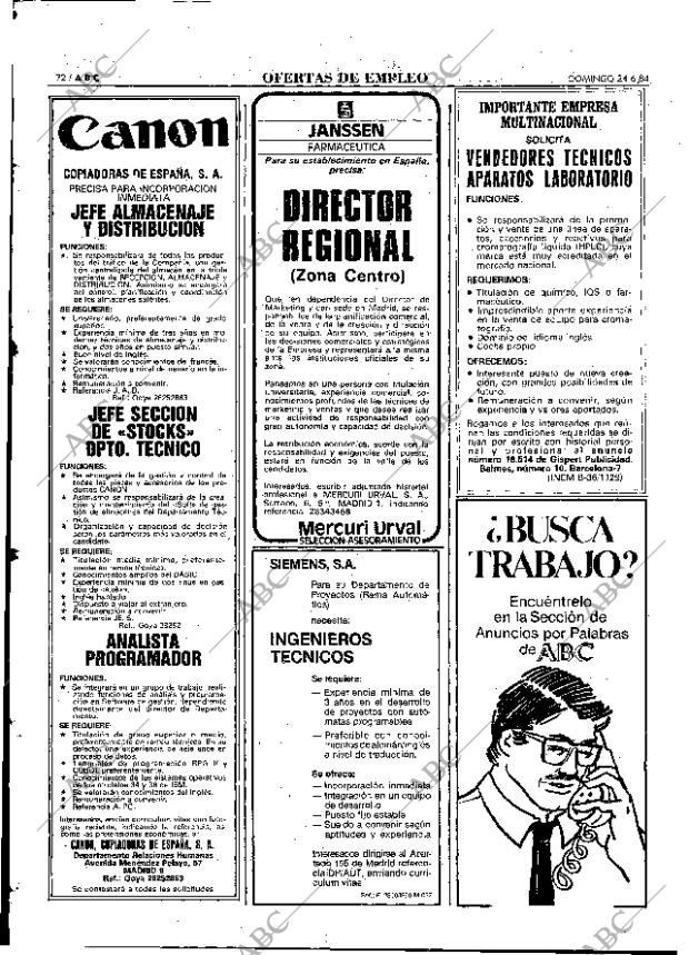 ABC MADRID 24-06-1984 página 72