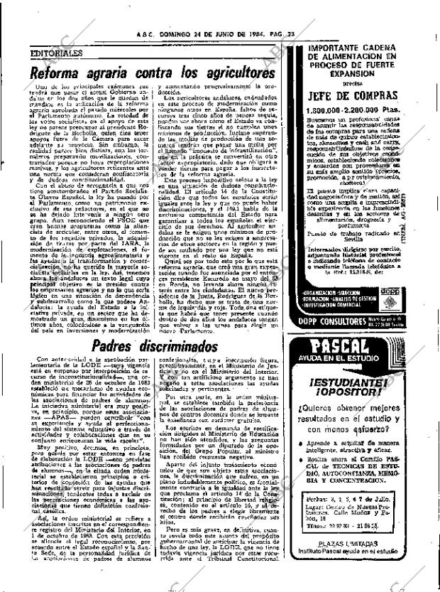 ABC SEVILLA 24-06-1984 página 23