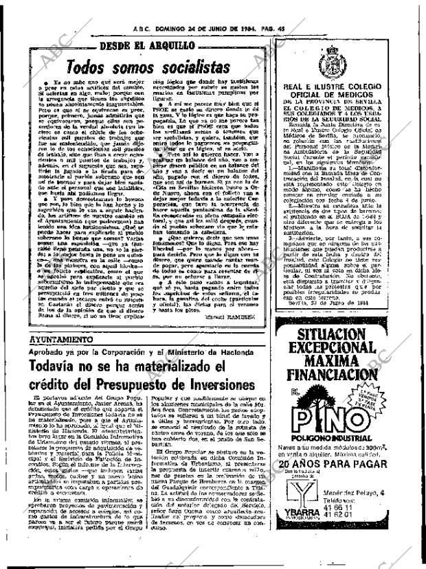 ABC SEVILLA 24-06-1984 página 45