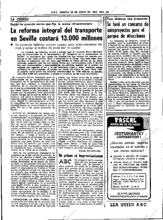 ABC SEVILLA 26-06-1984 página 43