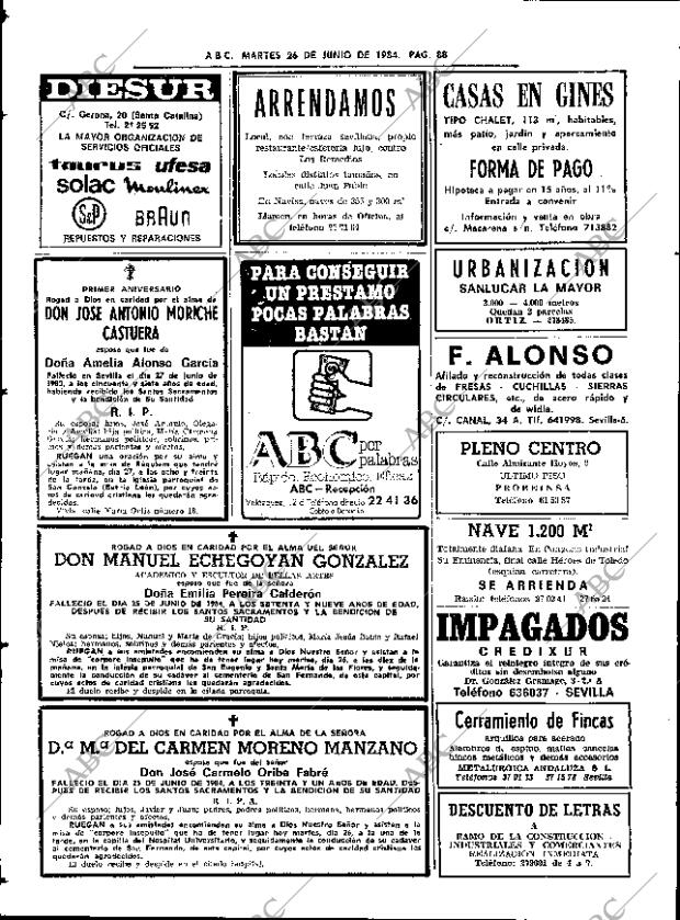 ABC SEVILLA 26-06-1984 página 88