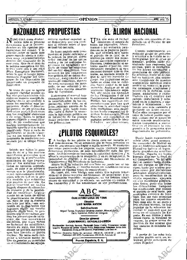 ABC MADRID 27-06-1984 página 15