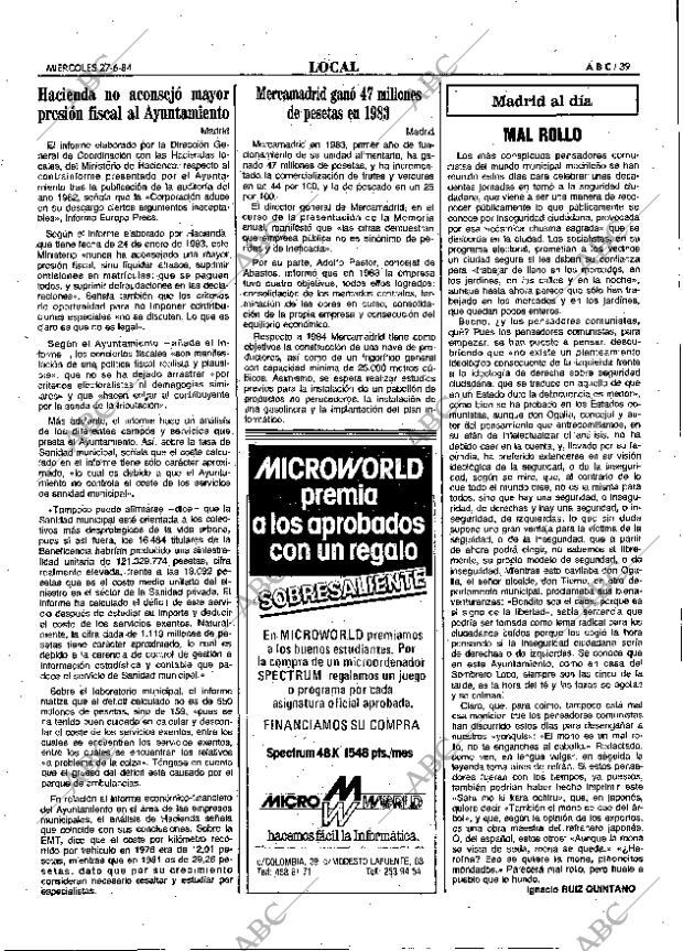 ABC MADRID 27-06-1984 página 39