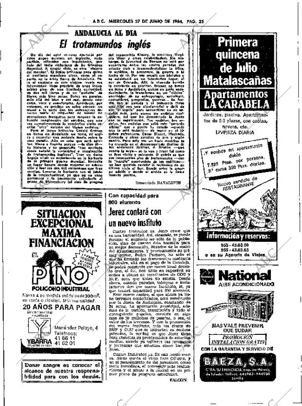 ABC SEVILLA 27-06-1984 página 25