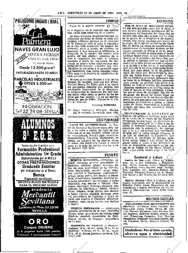 ABC SEVILLA 27-06-1984 página 42