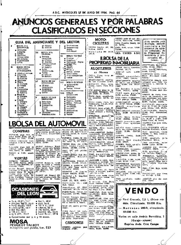 ABC SEVILLA 27-06-1984 página 64