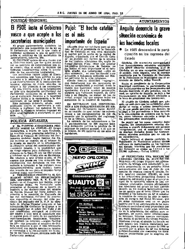 ABC SEVILLA 28-06-1984 página 23