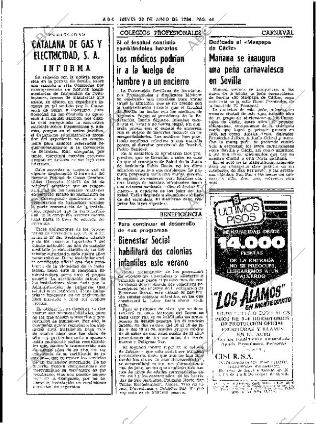 ABC SEVILLA 28-06-1984 página 44