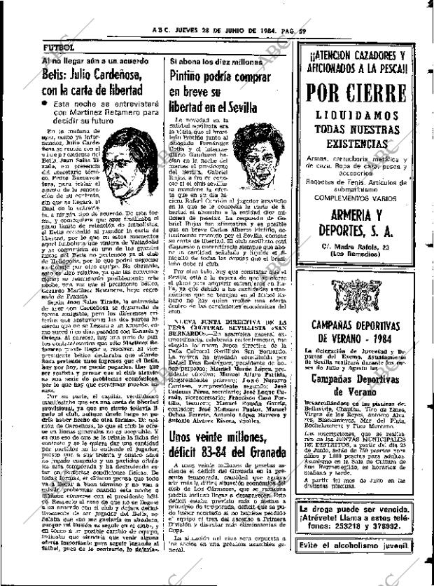 ABC SEVILLA 28-06-1984 página 59