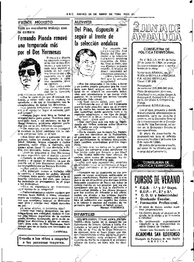 ABC SEVILLA 28-06-1984 página 61
