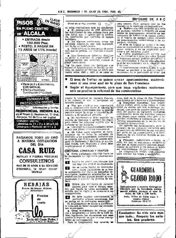 ABC SEVILLA 01-07-1984 página 42