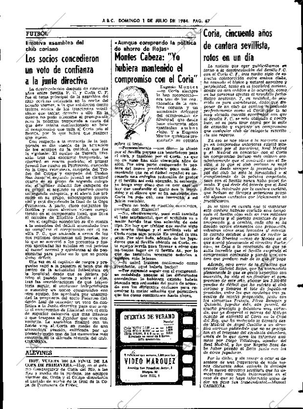 ABC SEVILLA 01-07-1984 página 67