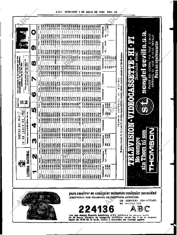 ABC SEVILLA 01-07-1984 página 85