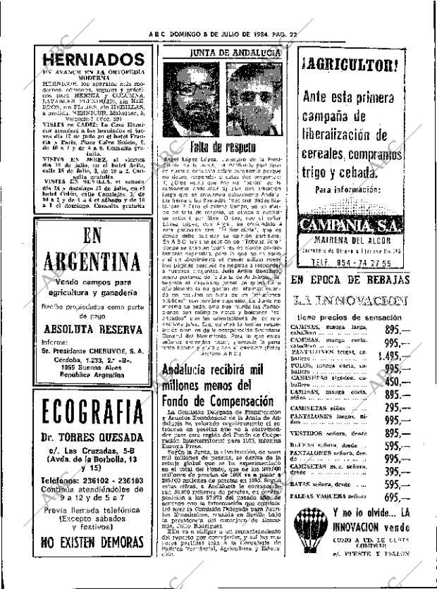 ABC SEVILLA 08-07-1984 página 22