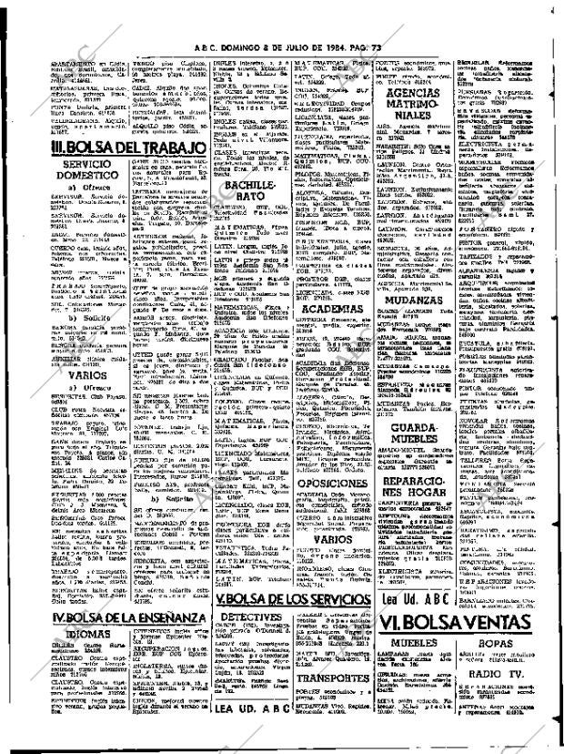 ABC SEVILLA 08-07-1984 página 73