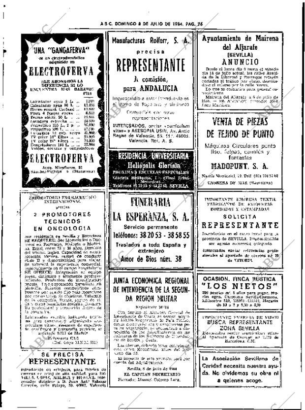 ABC SEVILLA 08-07-1984 página 76