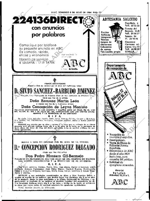 ABC SEVILLA 08-07-1984 página 77