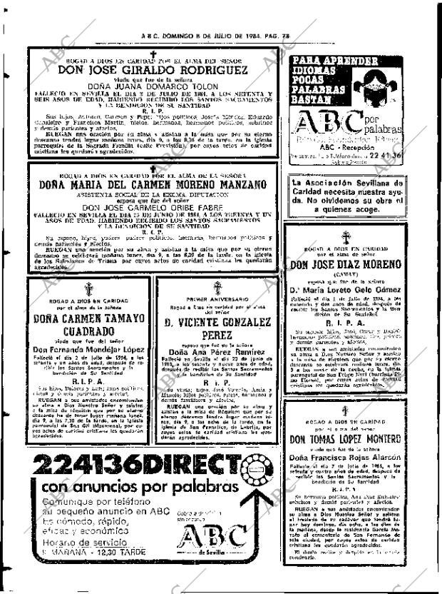 ABC SEVILLA 08-07-1984 página 78