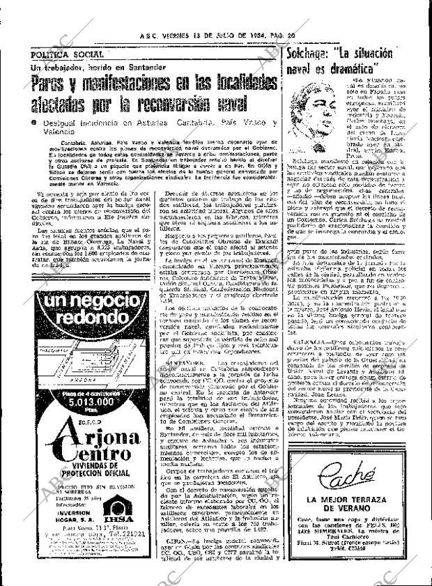 ABC SEVILLA 13-07-1984 página 20