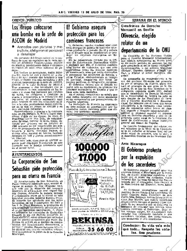 ABC SEVILLA 13-07-1984 página 23