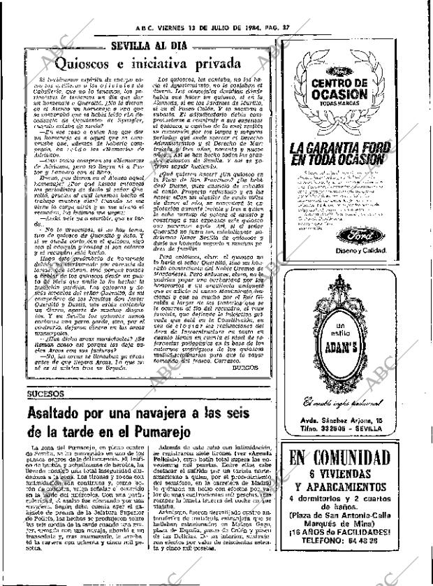 ABC SEVILLA 13-07-1984 página 37