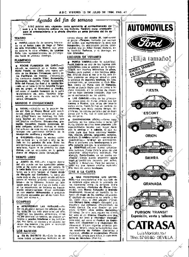 ABC SEVILLA 13-07-1984 página 41