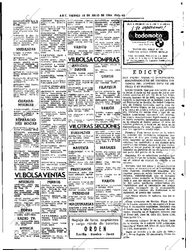 ABC SEVILLA 13-07-1984 página 65