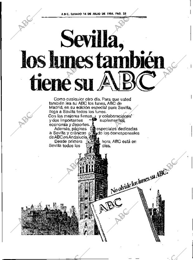 ABC SEVILLA 14-07-1984 página 23